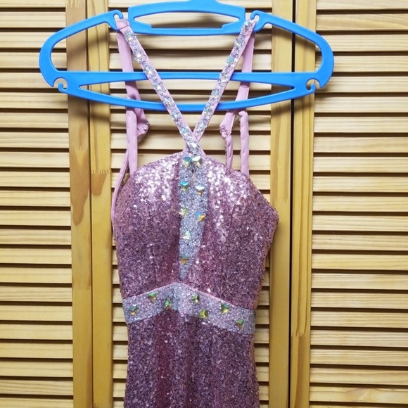 Sequence long pink formal dress - Picture 1 of 6